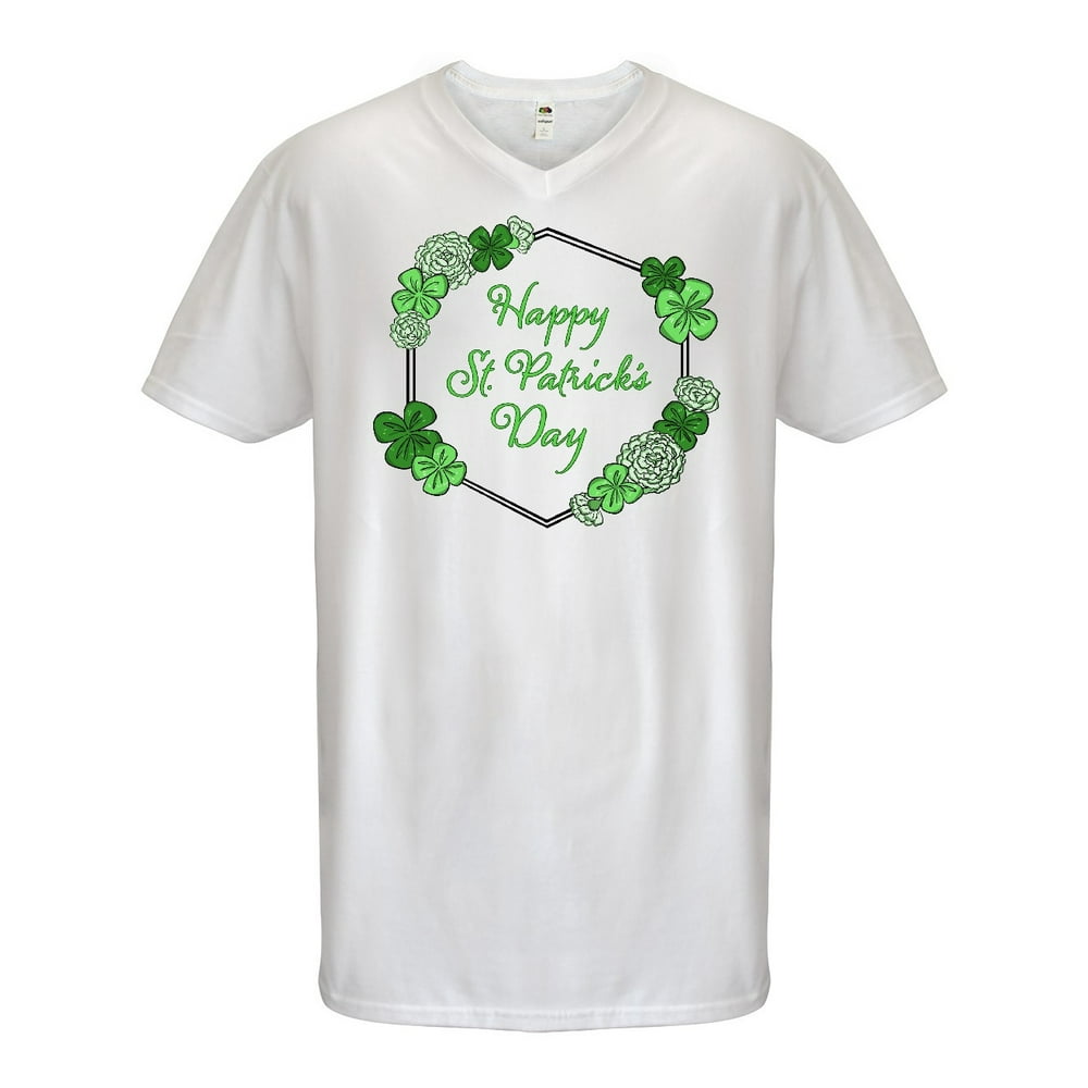 INKtastic - Inktastic Happy St. Patrick's Day Clovers Adult Men's V ...
