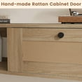 thumbnail image 6 of MELLCOM 70" Modern Rattan Floating TV Stand for TVs up to 80", Entertainment Center, Oak, 6 of 8