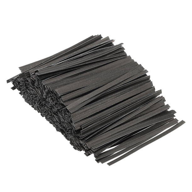 Cintas de Torsión Uxcell 3" Cierre de Papel para Bolsas de Fiesta Manualidades Negro 500 Paquete