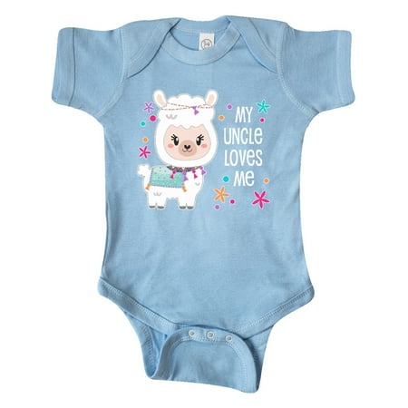 

Inktastic My Uncle Loves Me- cute and happy llama Gift Baby Boy or Baby Girl Bodysuit