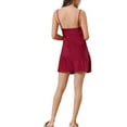 thumbnail image 3 of INSPIRE CHIC Women's Satin Nightgowns Spaghetti Strap Cami Silk Pajamas Sleepshirts M Purplish Red, 3 of 6