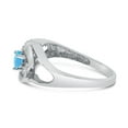 thumbnail image 4 of 10k White Gold Round Blue Topaz And Diamond Heart Ring, 4 of 6