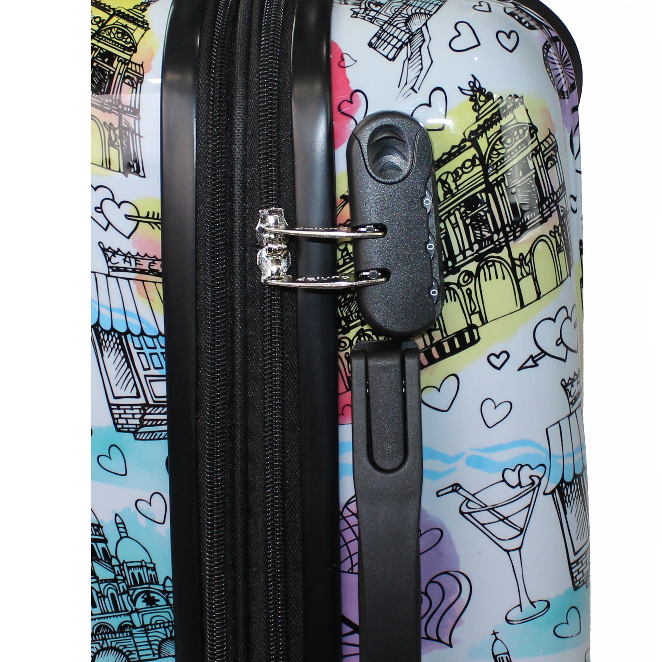 World Traveler Dejuno Parisian Landmarks 3-Piece Polycarbonate Expandable Spinner Luggage Set