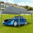 thumbnail image 5 of Barara King Carport Replacement Cover, 12x20ft Carport Replacement Canopy Cover with 76 Elastic Buckles Suit for Garage Shelter, Frame is Not Included,Grey, 5 of 8