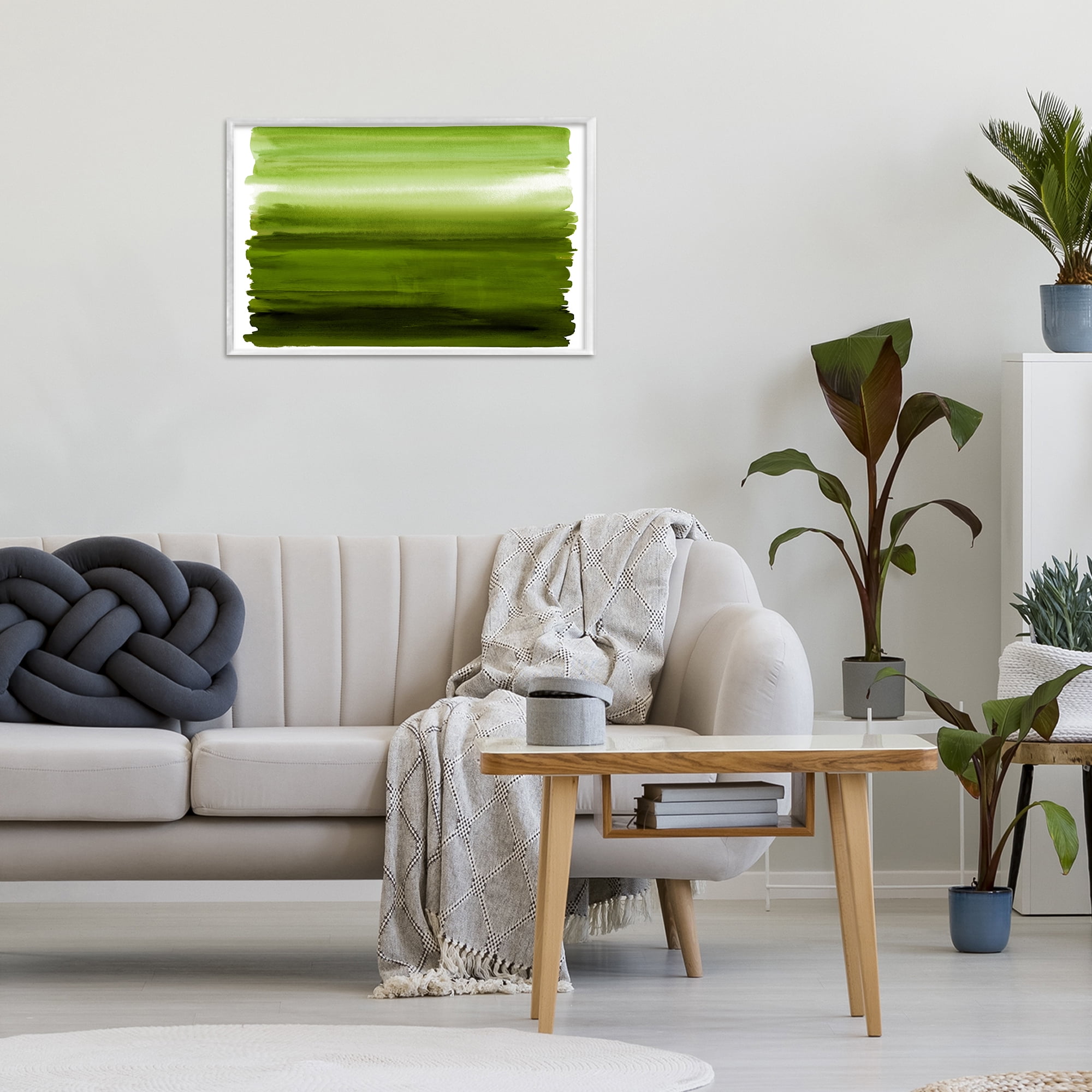 Stupell Industries Ombre Green Gradient White Framed Giclee Art, design by Allie Corbin