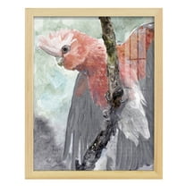 Tropic Parrot II - Framed Print w/glass - Natural Wood