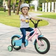 thumbnail image 2 of Costway 12" Kids Bike with Adjustable Saddle Handlebar Removable Training Wheels Handbrake Pink, 2 of 10