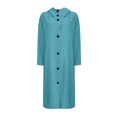 thumbnail image 2 of Women's Plus Size Hooded Trench Coat, Casual Long Jacket, Lightweight Spring Fall Coat, Loose Fit Outerwear, Everyday Long Sleeve Coat Sky Blue S, 2 of 4