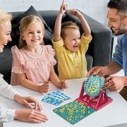 BJBSJSZ Bingo Game Set - Metal Round Cage, 90 Colored Bingo Balls, 38 Bingo Cards, Pretending Lottery Machine Table Games for Large Groups, Parties