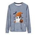 thumbnail image 3 of Ailaofu Women's Halloween Printed Round Neck Casual Sports Long Sleeve Sweatshirt Top Sweatshirt Loose Soft Long Sleeve Pullover Tops, 3 of 6