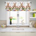 thumbnail image 5 of Valances for Windows Cartoon Cute Rabbit Rod Pocket Short Curtain for Bathroom Living Room Bedroom Country Pink Flowers 1 Panel 54x18in, 5 of 9