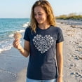 thumbnail image 5 of Womens Shell Heart T Shirt Cute Beach Lover Tropical Vacation Ocean Graphic Tee Womens Graphic Tees, 5 of 9