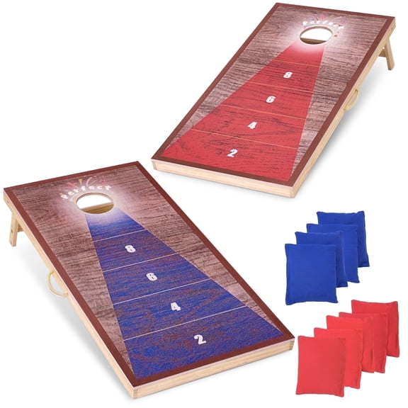 Naipo 4x2FT Cornhole Game Set with 8 Bean Bags Portable Outdoor Wooden Cornhole Boards Set Perfect for Adults Family Beach Yard Camping Parties Games