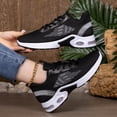 thumbnail image 5 of Women's Lightweight Breathable Knit Running Shoes, Non-Slip Air Cushion Athletic Sneakers, Black, 5 of 6