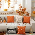 thumbnail image 6 of Fall Pillow Covers 18x18 inch Set of 2 Fall Decoration lines pumpkin decor Orange Autumn Outdoor Pillow Cover Thanksgiving Decoration for Home Couch 117D, 6 of 6