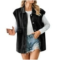 thumbnail image 2 of Weiqiqre Womens Vest Top Trendy Oversized Denim Vest Mid Long Jean Vest Sleeveless Jackets Distressed Vest Cotton, 2 of 7