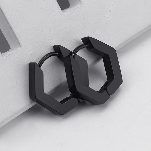 Xihbxyly Ventas de liquidación de hoy Colgantes de aro y diseño geométrico de acero inoxidable estilo punk para hombre y mujer