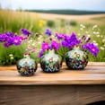 thumbnail image 2 of Handmade Turkish Ceramic Pomegranate Vase Set - 3-Piece Colorful Decorative Accents for Home, Tabletop, Shelf, or Gift Vases, 2 of 4