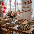 thumbnail image 5 of Round Placemats Leopard Print 15 inch Set of 6 Table Mats for Dining Table Vintage Style Heat Resistant Non-Slip Kitchen & Home Decorative Place Mat Set, 5 of 8