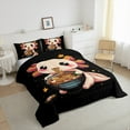 thumbnail image 4 of jejeloiu Kawaii Axolotl Queen Comforter Set,Ocean Sealife Bedding Sets,Pink Magic Animal Bedding Comforter Set,Microfiber Room Decoration Reversible,3 Pieces, 4 of 7
