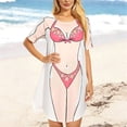 thumbnail image 4 of Pounoo Maillots de Bain pour Femmes, Manches Courtes Imprimées, Coupe Décontractée, T-Shirts Légers et Confortables, Style Décontracté de Rue, Cadeau d'Été, 4 of 6