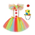 thumbnail image 2 of Sleeveless Kid Girls Clown Costume with Top Hat Headband for Carnival Breathable Size S, 2 of 4