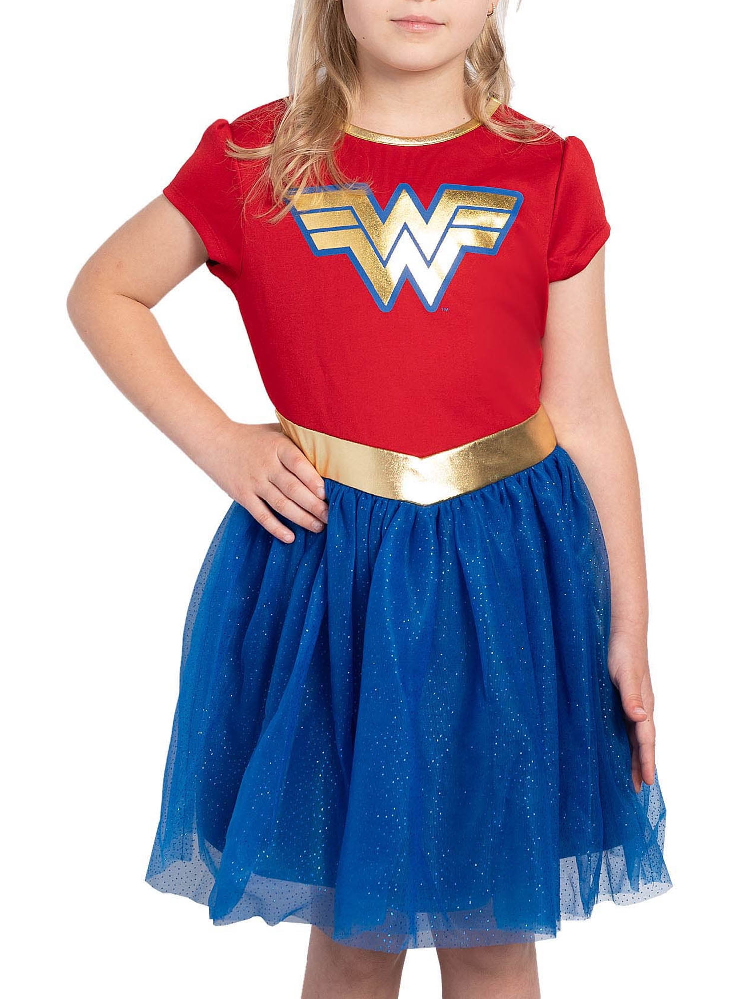 Dc Comics Girls Wonder Woman Costume Dress Tutu Cosplay Red Blue