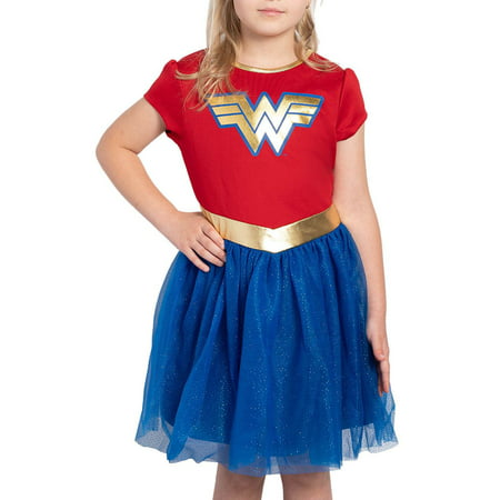 DC Comics Girls Wonder Woman Costume Dress Tutu Cosplay Red Blue