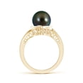 thumbnail image 2 of ANGARA Tahitian Cultured Pearl Solitaire Ring with Diamond in 14K Yellow Gold for Women | June Birthstone, Birthday, Anniversary, Jewelry Gift for Women | Pearl Ring, 2 of 9