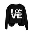 thumbnail image 3 of Ounisa Womens Valentines Sweatshirt Love Heart Graphic Print Pullover Casual Long Sleeve Valentine's Blouse Top, 3 of 5