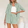 thumbnail image 4 of Bixock Maternity Pants,Womens Over The Belly Pants,Women's Maternity Clothing Two-piece Loose Striped Off Shoulder Shirt Top Shorts Set, 4 of 7