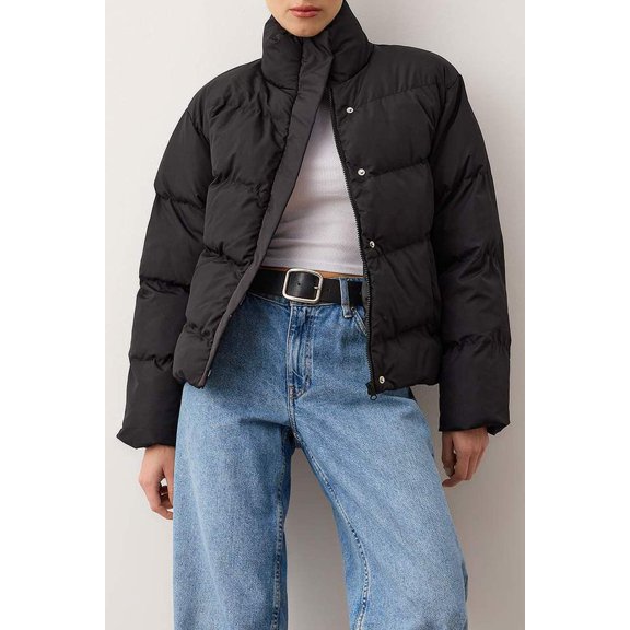 TRENDYOLMİLLA Women's Black Plain Long Regular fit Winter Jackets