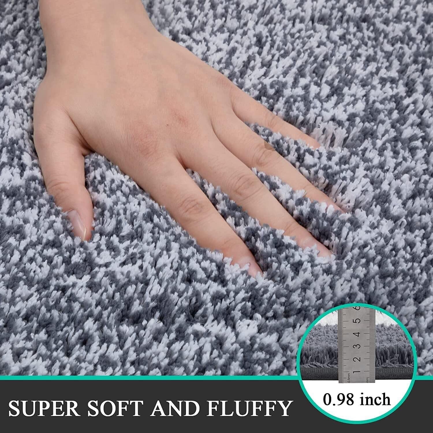 Findosom 3pcs Bathroom Rugs Set with U-Shaped Mat, Non Slip, Quick Drying, Ultra Soft and Water Absorbent Bath Rug Mat Carpet Machine Washable 18"x26"+18"x48"+U Shape 20"x24" Dark Gray