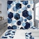 thumbnail image 2 of Set de decoración de baño Litabel, cortina de ducha geométrica, color azul marino, 2 of 6