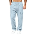 thumbnail image 3 of ZUBMGKTE Men's Baggy Fleece Cargo Sweatpants Loose Casual Jogger Pants Open Bottom Sweatpants for Athletic Workout with Pockets, 3 of 8