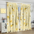 thumbnail image 4 of Bee Curtain Cute Bees White Flowers Pattern for Kids Room Decoration Blackout Print Rod Pocket Window Drapes for Bedroom Living Room 52x84in, 4 of 6