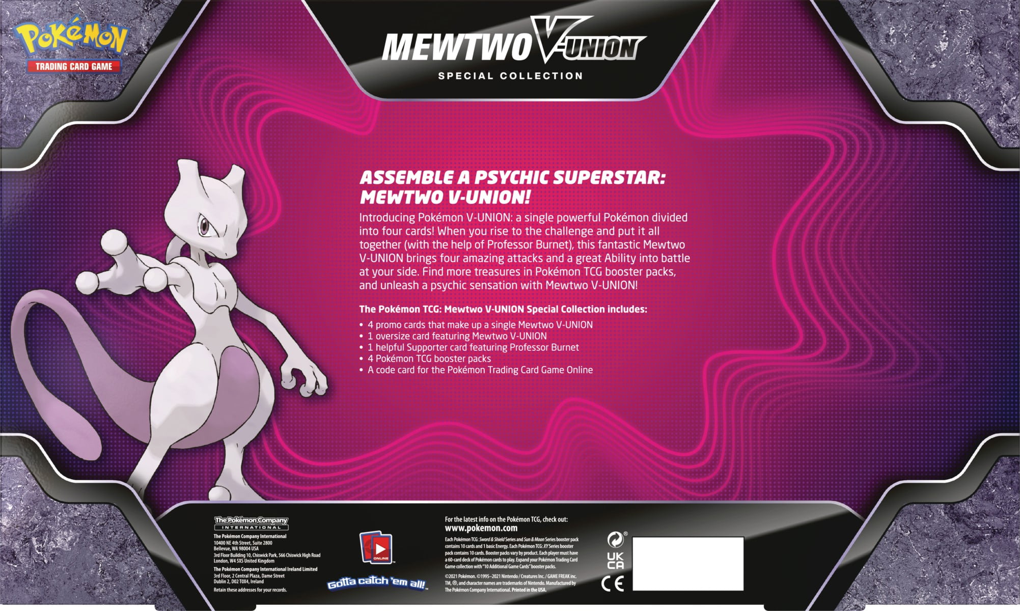 Pokemon Trading Card Game Mewtwo V-Union Special Collection (4 Booster  Packs, 4 Promo Cards, Oversize Card & More) - Walmart.com