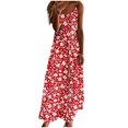 thumbnail image 1 of Robe d'Été pour Femmes Sans Manches à Col en V Imprimée Décontractée Longue Maxi pour Plage Vacances Tenue d'Extérieur, 1 of 6