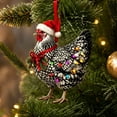 thumbnail image 5 of Christmas Chicken Ornament for Xmas Tree, Funny Chicken Hanging Ornament, 2D Flat Acrylic Designs, Holiday Keepsake, Farmhouse Gift for Chicken Lovers,1PCS, 5 of 6