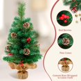 thumbnail image 3 of Árbol de Navidad Uten Mini de 60 cm con cono de pino rojo y nuez de 2 pies, 3 of 8