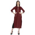 thumbnail image 1 of Phagun Casual Wear LongKurtiFor Women's 3/4Sleeves Designer Neck Ethnic Wear Kurta, 1 of 7