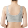 thumbnail image 3 of Soyumi Women Cotton Front Button Bra, Snap Comfort Sleep Bra Easy Close Bras Wireless Seamless T-Shirt Bra Nature Cotton Soft Cup Wireless Front Snap Close Bras, Light Ashy, 3 of 9