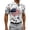 ZA White, variant on 250th Anniversary USA Mens Polo Shirts Short Sleeve Everyday Relaxed Fit American Flag Print Top for 4th of July White S