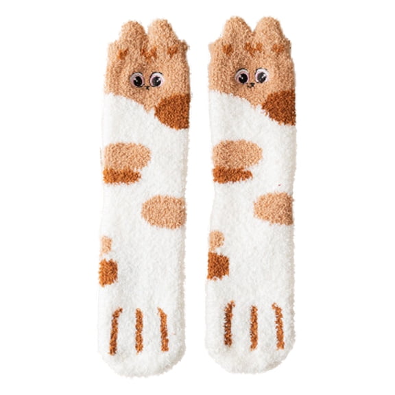 Penkiiy Floor Socks for Men Women Fashion Lovely Claw Coral Thickening Fuzzy Middle stockings Socks Multicolor Socks