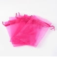 thumbnail image 2 of 100 bolsas de organza para regalo con cordón, ideales para joyería, bodas, fiestas y Navidad. Color: violeta rojizo mediano (15 x 10 cm)., 2 of 2