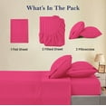 thumbnail image 4 of Split Bed Sheet Set 5 Pieces (1 Flat, 2 Fitted Sheet, 2 Pillow Covers) - 100% Egyptian Cotton - 700 Thread Count Deep Pocket up to 21" Mattress Size Split King Color Hot Pink Solid, 4 of 5