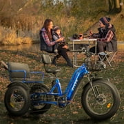 Zycle Z700 Electric Trike for Adults, 750W Rear Motor Electric Trike with Passenger Seat, 20AH 48V, 2 Seater Electric Tricycle, Parking Brake, Differential