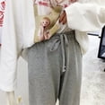 thumbnail image 4 of Pantalones deportivos Mujer Pantalón largo holgado informal de cintura alta con pierna ancha, Gris, 3XL Kearding AP001468-05B, 4 of 7