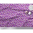 thumbnail image 3 of Soimoi Purple Velvet Fabric Daisies Floral Print Sewing Fabric Yard 60 Inch Wide, 3 of 3