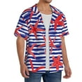 thumbnail image 4 of Sigee Sea Stars Print Men's Shirts Casual Button Down Short Sleeve Summer Beach Shirt Hawaiian Vacation Shirts Tee Shirt-4X-Large, 4 of 7
